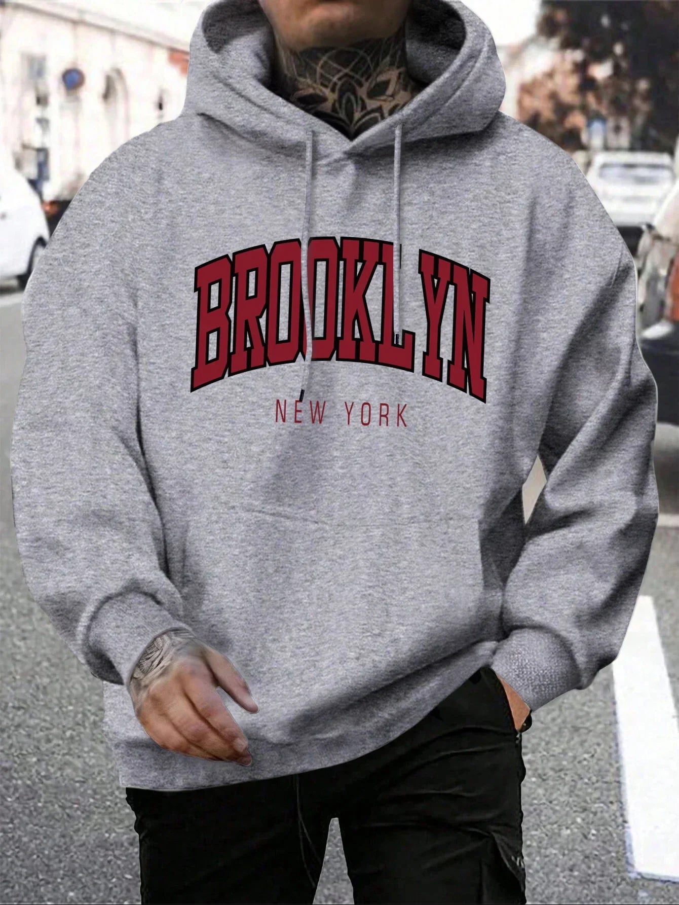 Brooklyn Hoodie – Unisex Kapuzenpullover im College-Stil
